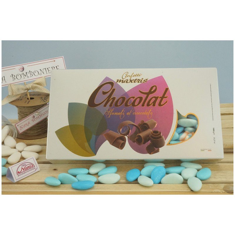 Confetti Maxtris sfumati Celeste al cioccolato