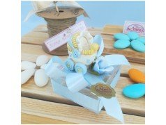 Bomboniere carrozzine azzurre per battesimo