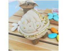 Carrozzina salvadanaio bomboniera battesimo