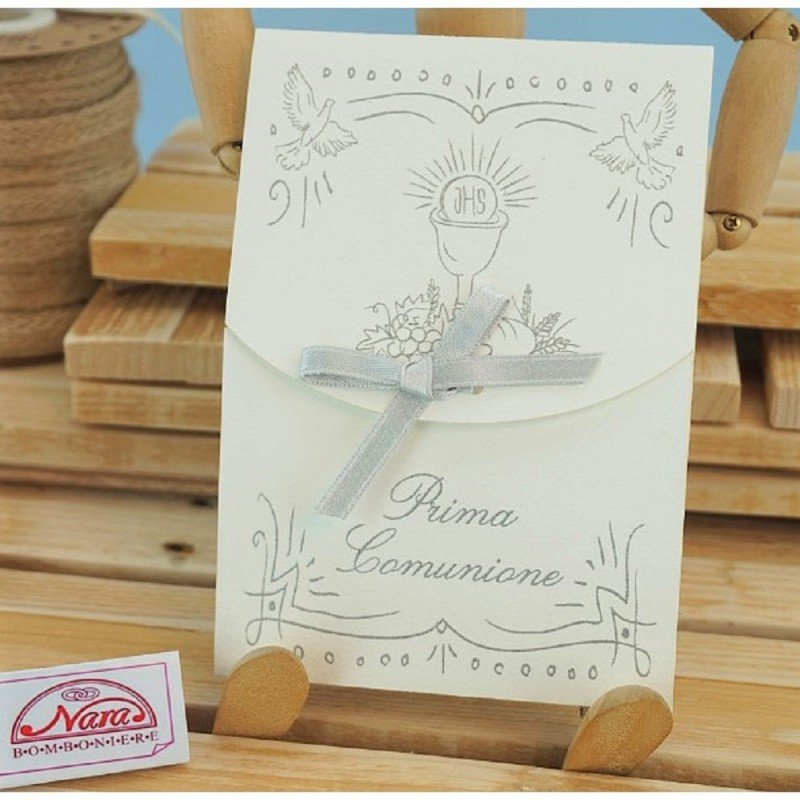 Partecipazione per comunione argento