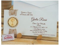 Partecipazioni per comunione con calice in legno