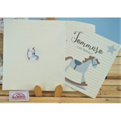 Biglietto invito Battesimo con cavallino