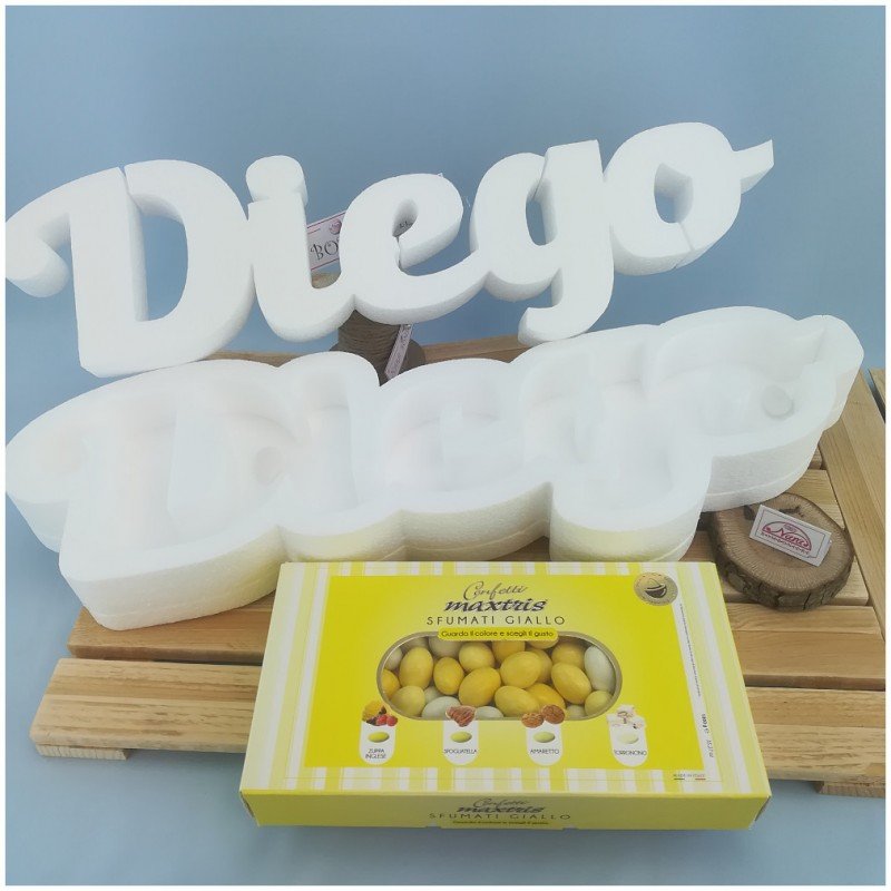 Scritta portaconfetti in polistirolo doppia