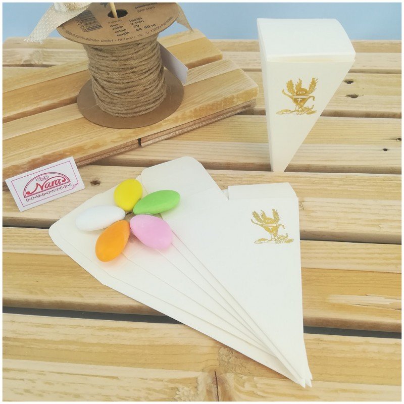 Conetti portaconfetti per con simbolo comunione