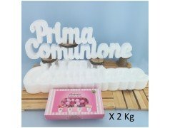 Scritta Prima Comunione portaconfetti in polistirolo