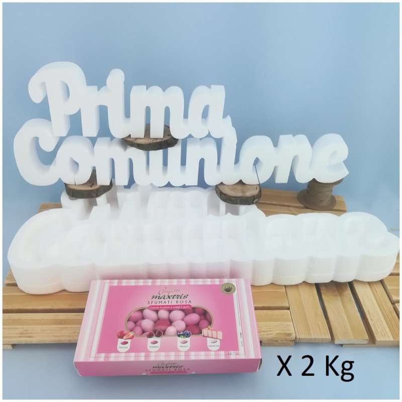 Scritta Prima Comunione portaconfetti in polistirolo