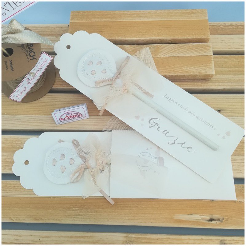 Segnaposto matita con mongolfiera