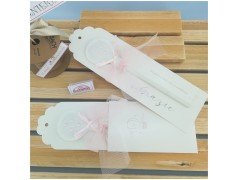 Segnaposto matita con Mongolfiera e nastro rosa