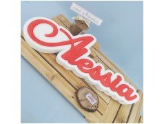 Scritta nome in polistirolo incassata