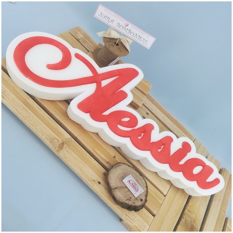 Scritta nome in polistirolo incassata