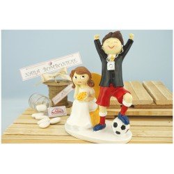 Cake topper sposo Calciatore vista laterale