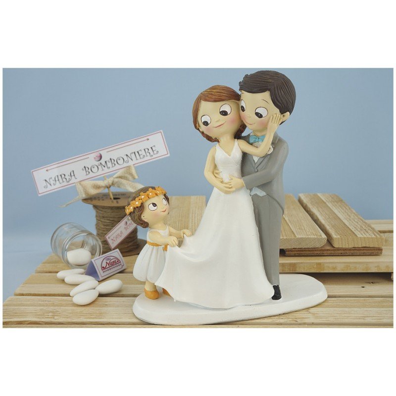 Topper Cake sposi con bambina
