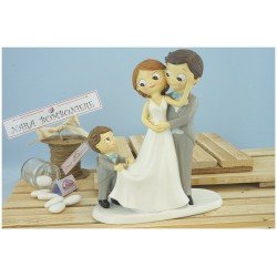 Topper Cake sposi con bambino