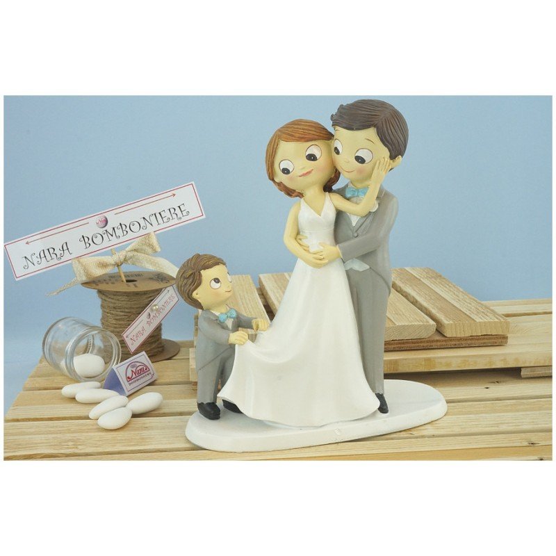 Topper Cake sposi con bambino