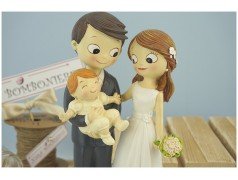 Topper Cake sposi con neonato