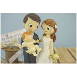Topper Cake sposi con neonato