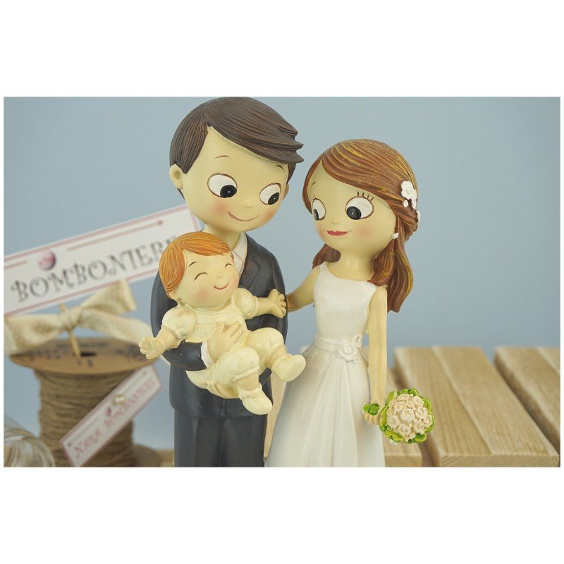 Topper Cake sposi con neonato
