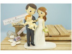 Topper Cake sposi con neonato
