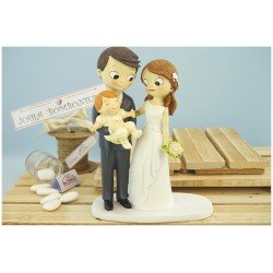Topper Cake sposi con neonato