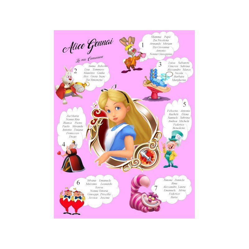 Alice nel paese delle meraviglie tableau mariage