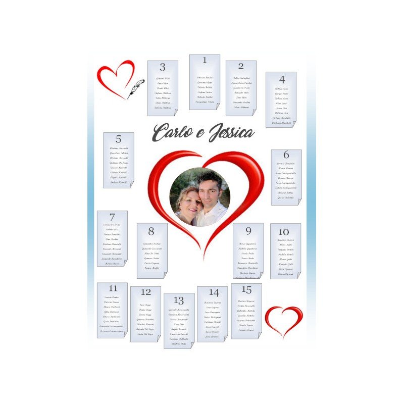 Tableau mariage cuore