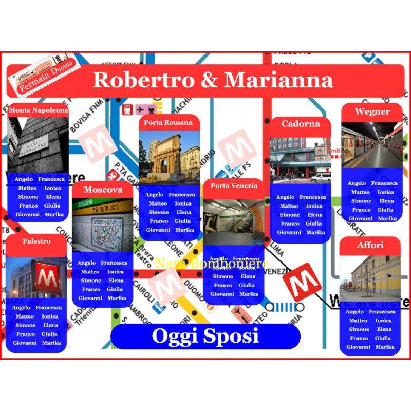 Tableau Mariage tema metropolitana Milano
