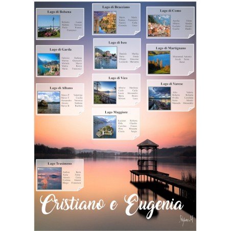 Tableau Mariage tema lago