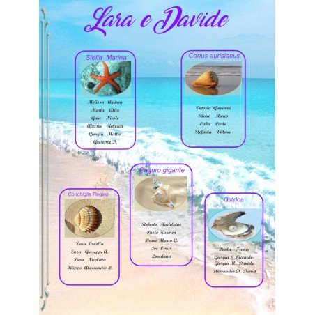 Tableau Mariage tema conchiglie