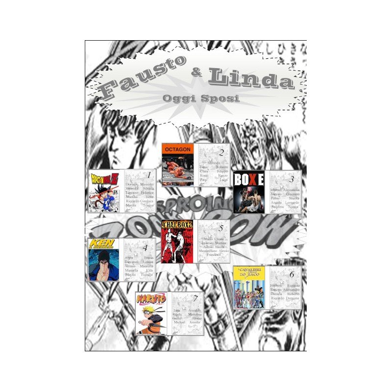 Tableau mariage tema cartoni animati