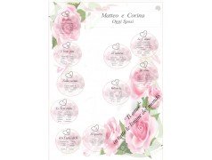 Tableau Mariage tema rose rosa