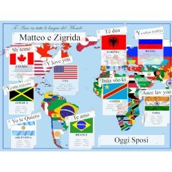 Tableau Mariage ti amo in tutte le lingue del mondo