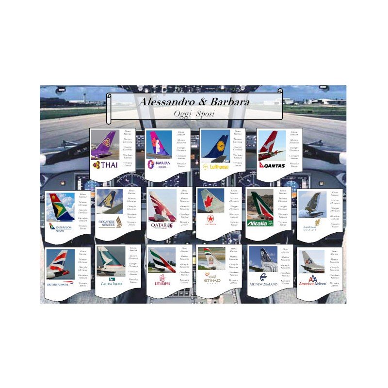 Tableau mariage compagnie aeree
