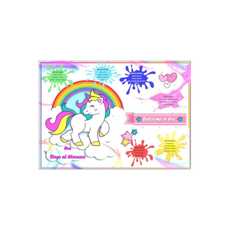 Tableau Mariage tema unicorno