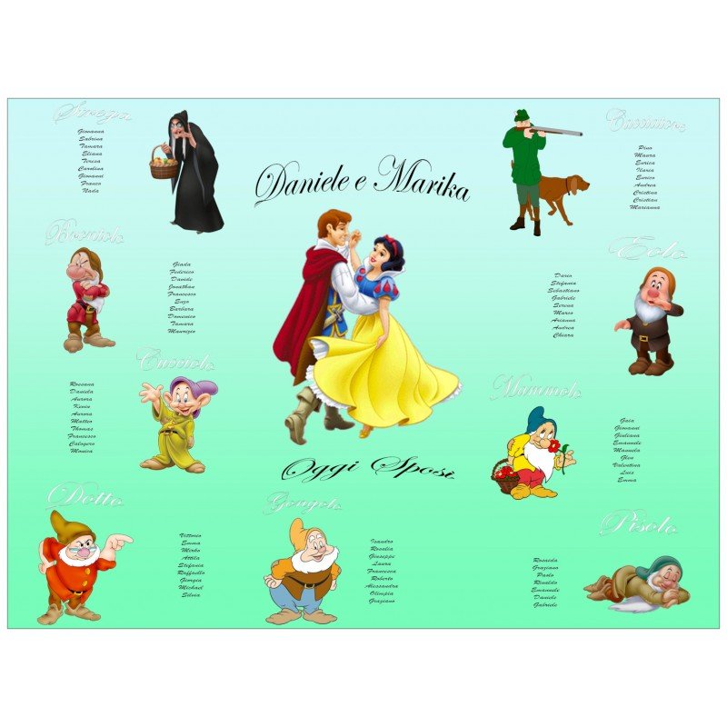 Tableau Mariage Biancaneve e Sette Nani