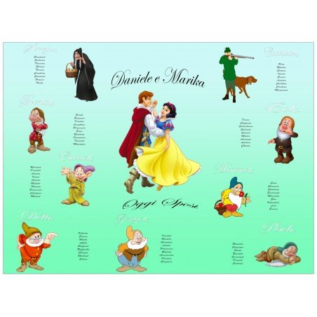 Tableau Mariage Biancaneve e Sette Nani