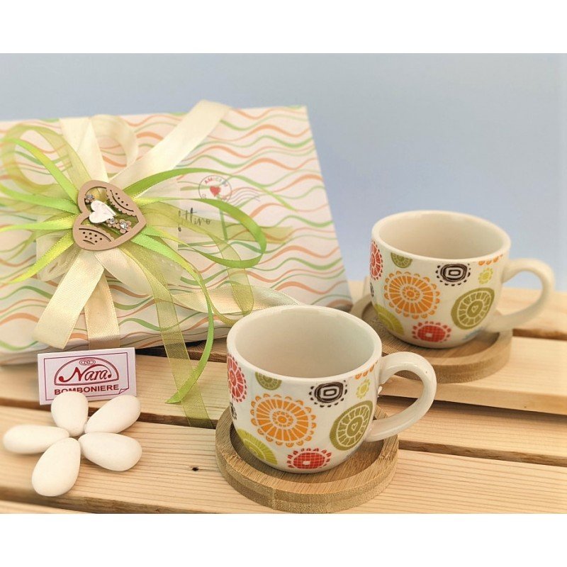 servizio tazzine caffè fiori - Nobile bomboniere e articoli da regalo