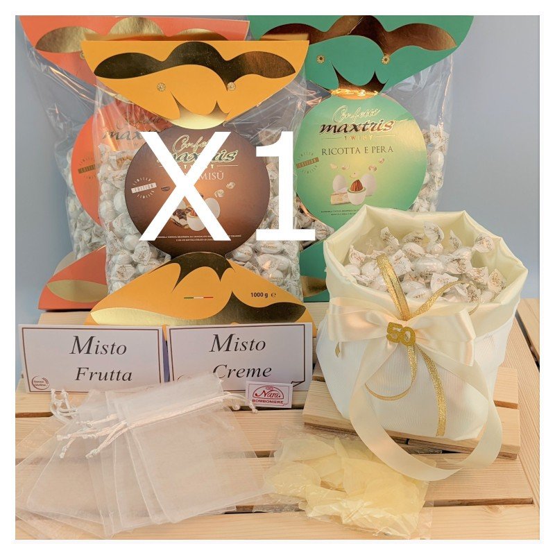 Kit confettata 10-15 Persone nozze d'oro