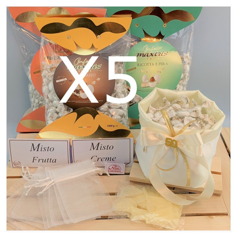 Kit confettata Nozze Oro 45-55 Persone