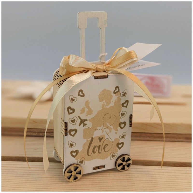 Scatolina porta confetti tema viaggio
