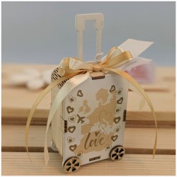 Scatolina porta confetti tema viaggio
