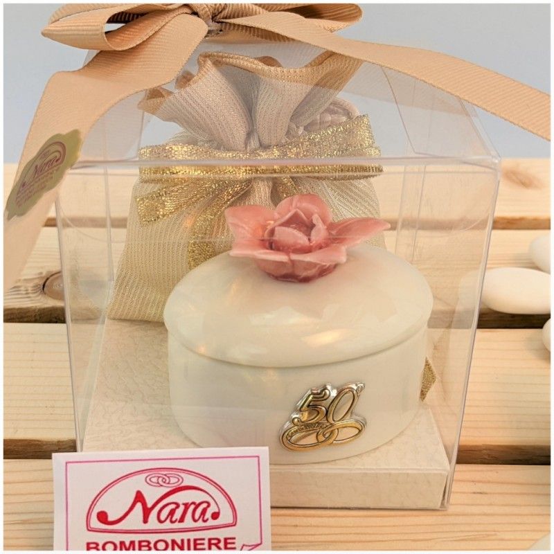 Bomboniere porcellana nozze d'oro