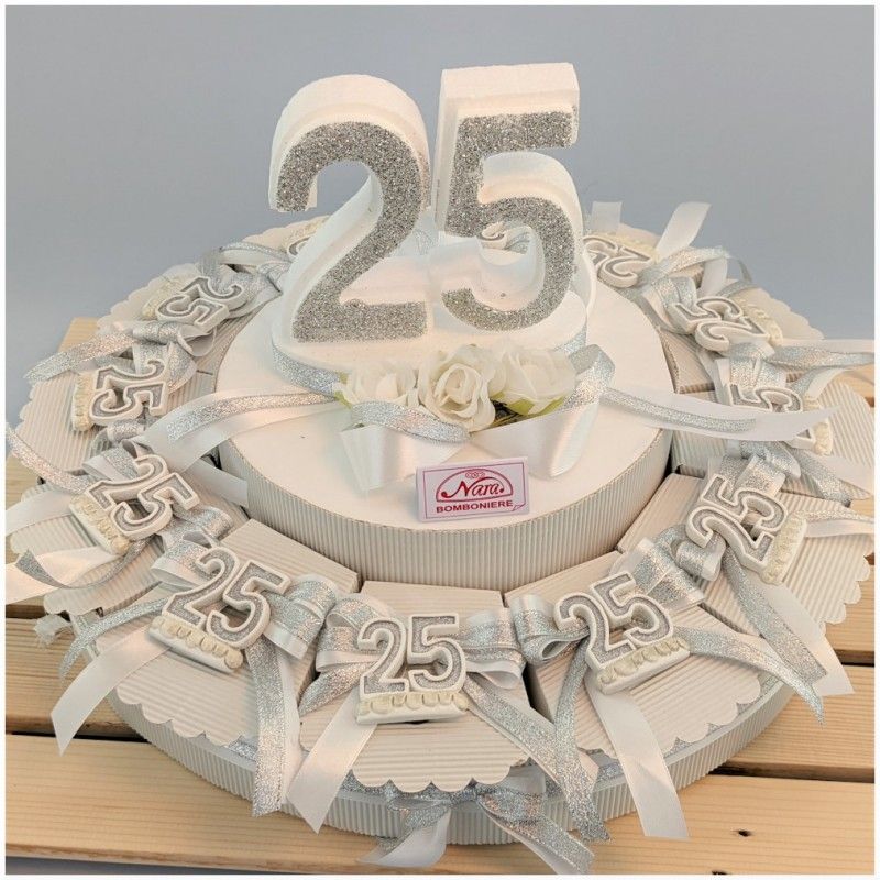 Torta bomboniere nozze d'argento
