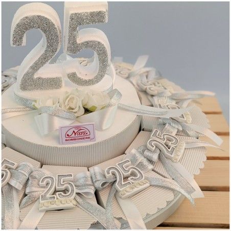 Torta bomboniere nozze d'argento