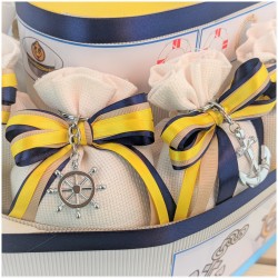 Bomboniera tema mare Portachiavi in metallo Timone Ancora Cavalluccio marino