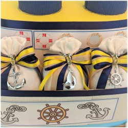 Bomboniera tema mare Portachiavi in metallo Timone Ancora Cavalluccio marino