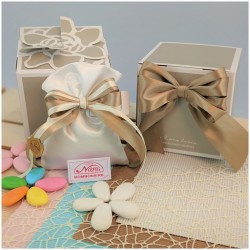 scatola fiore nastri tortora di claraluna bomboniere