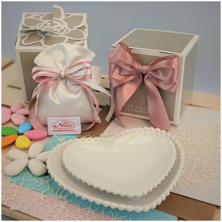 Claraluna Bomboniere set 2 Piattini cuore