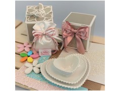 Claraluna Bomboniere set Cuore 3 piattini