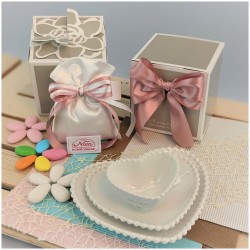 Claraluna Bomboniere set Cuore 3 piattini