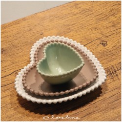 Claraluna Bomboniere set Cuore 3 piattini